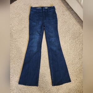 Women's Pilcro And The Letterpress Dark Rinse Flared Jeans